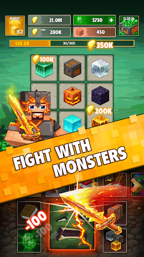 Minetap 3D: Boş-Birləşdirici RPG